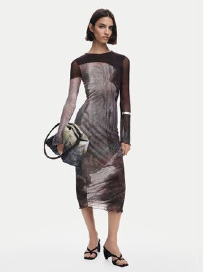 Desigual Sukienka codzienna Abyss Lacroix 25WWVK01 Brązowy Slim Fit