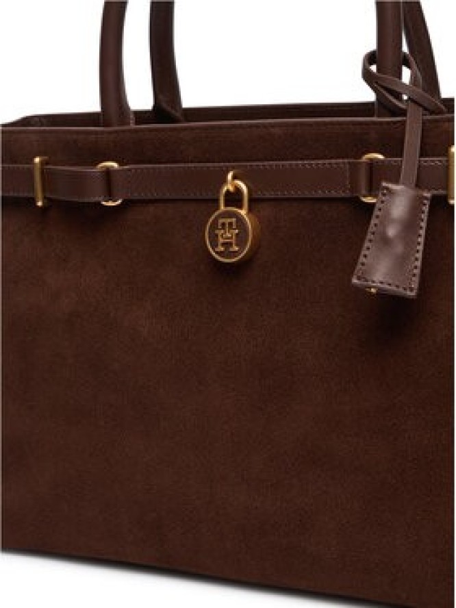 Tommy Hilfiger Torebka American Icon Tote Suede AW0AW19216 Brązowy