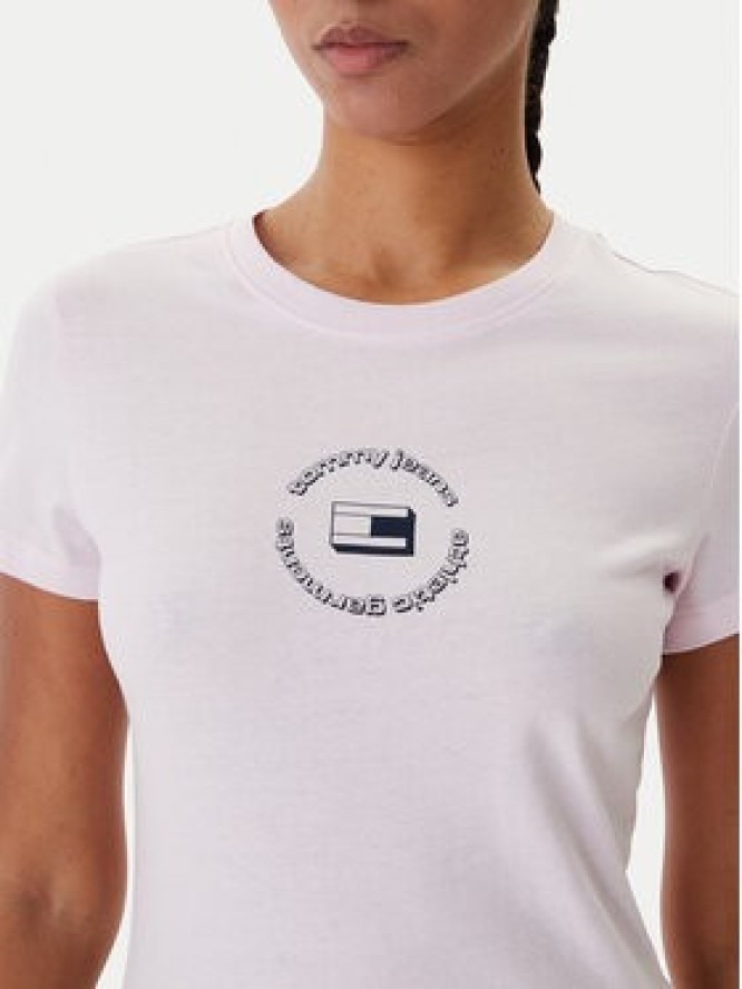 Tommy Jeans T-Shirt DW0DW22273 Różowy Slim Fit