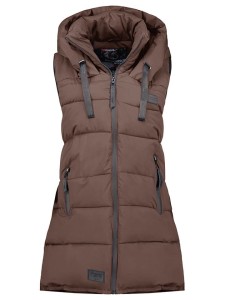 Geographical Norway Kamizelka pikowana "Dolbar" w kolorze ciemnobrązowym rozmiar: S