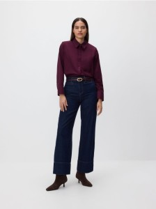 Bawełniana koszula - bordowy