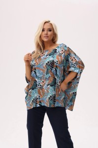 Kimonowa bluzka Tropicana - barwy natury, lekkość i egzotyczny styl PLUS SIZE XXL