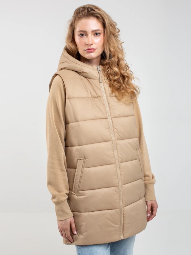 Kamizelka damska pikowana beżowa Pavla 801