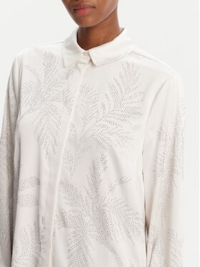 Guess Koszula W5YH40 WFQC2 Écru Regular Fit