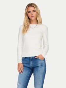 ONLY Bluzka Riley 15323159 Biały Slim Fit