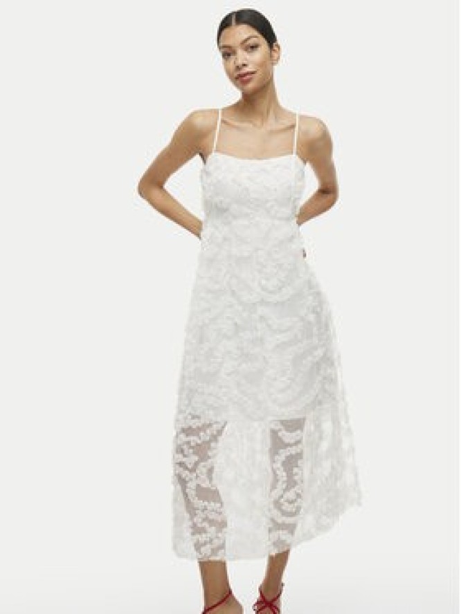 Vila Sukienka koktajlowa Leonora 14104320 Biały Loose Fit