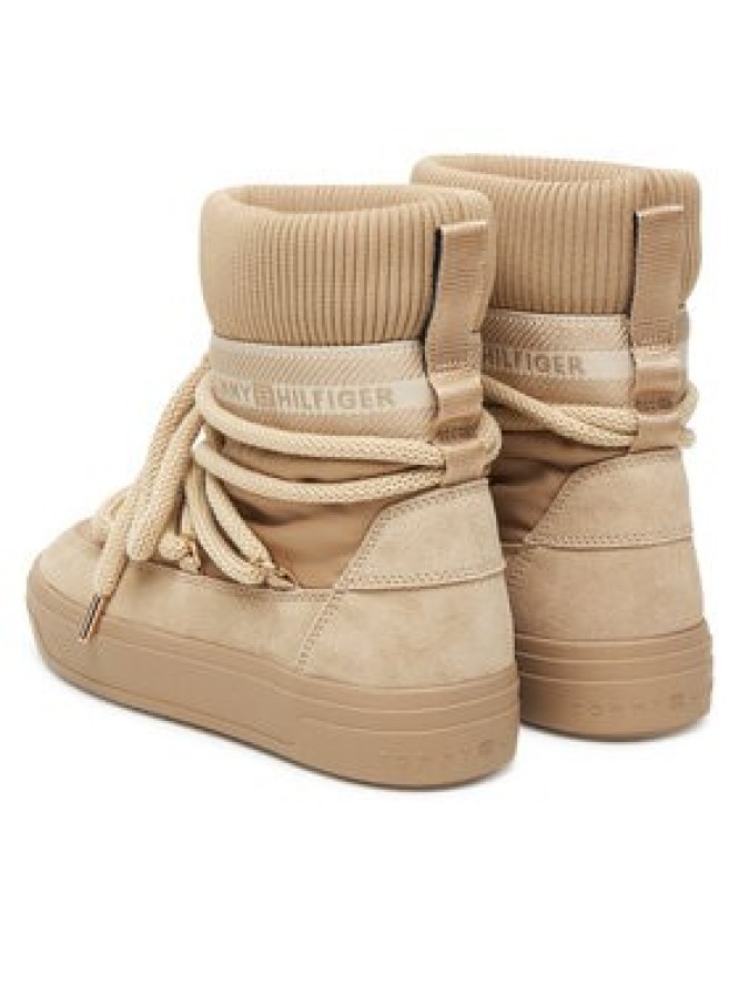 Tommy Hilfiger Śniegowce Tommytech Logotape Snowboot Warm FW0FW08998 Beżowy