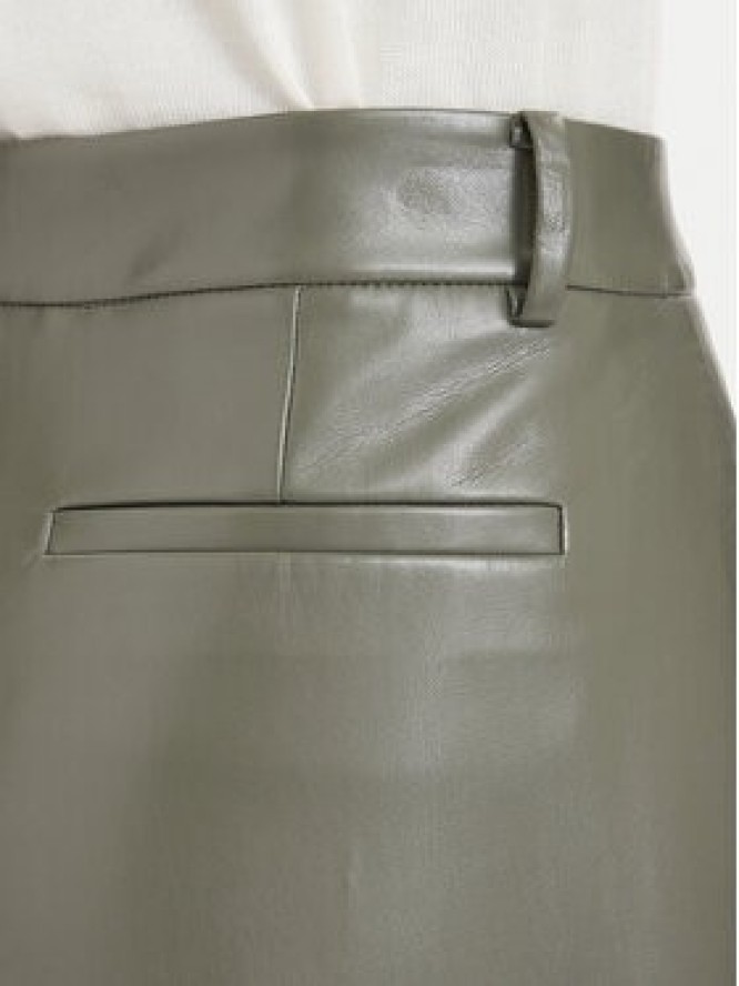 BOSS Spodnie skórzane Tiana4-M 50564757 Zielony ciemny Wide Leg