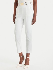 Elisabetta Franchi Spodnie materiałowe PA-132-61E2-V350 Biały Regular Fit