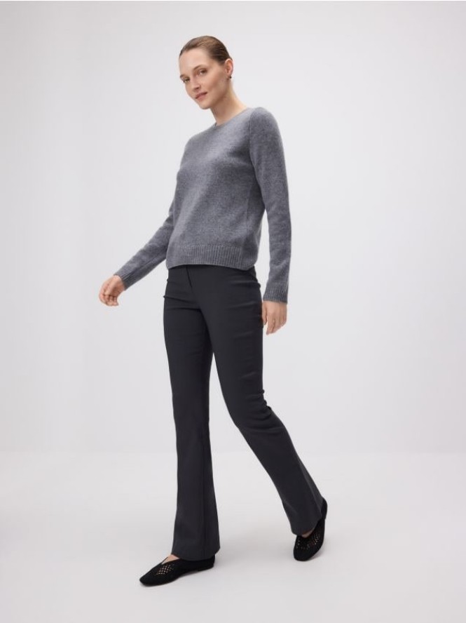 Spodnie flare z wiskozą - ciemnoszary