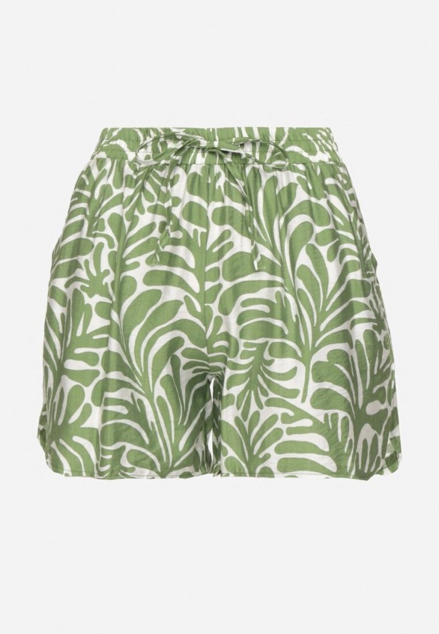 Zielone Szorty w Geometryczny Wzór Reviare