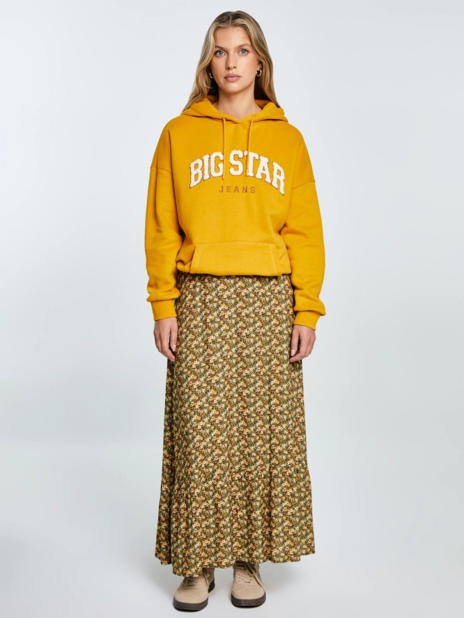 Bluza damska z kapturem z logo BIG STAR żółta Rubialsa 203