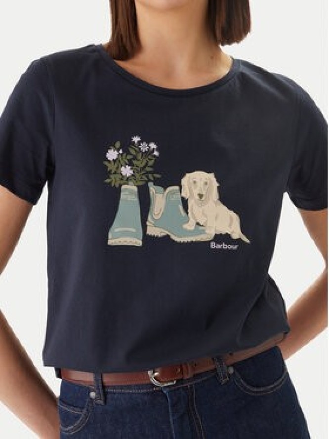 Barbour T-Shirt Brambles LTS0712NY73 Granatowy Regular Fit