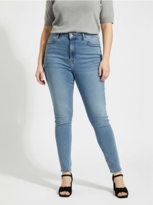 Jeansy skinny z wysokim stanem Plus size - niebieski