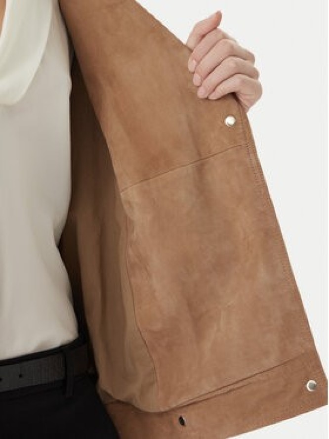 Marella Kurtka skórzana Epoca 2613441061 Beżowy Regular Fit