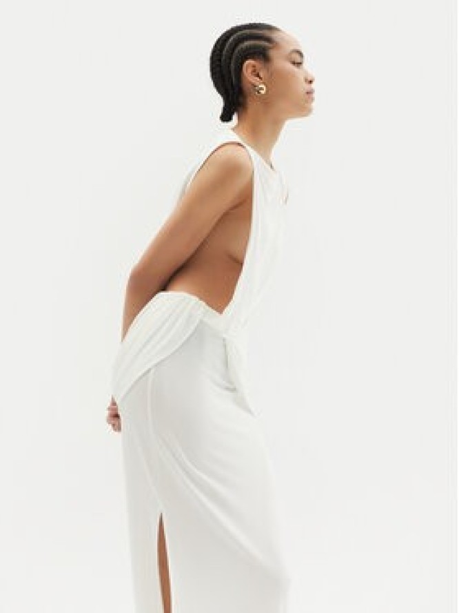 JACQUEMUS Sukienka wieczorowa La Robe Peplo Longue 25E251DR2302381 100 Biały Regular Fit