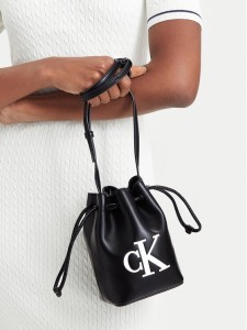 Calvin Klein Torebka Bold Ck Mini Bucket Crossbody LV04F3870G Czarny