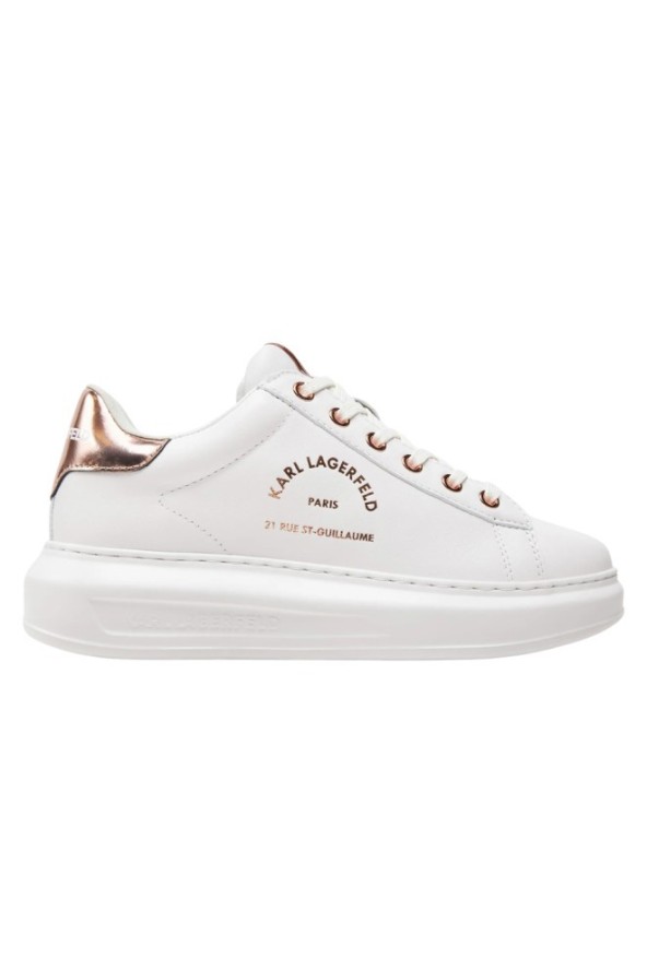 KARL LAGERFELD Białe damskie sneakersy skórzane KAPRI Maison, Rozmiar 37