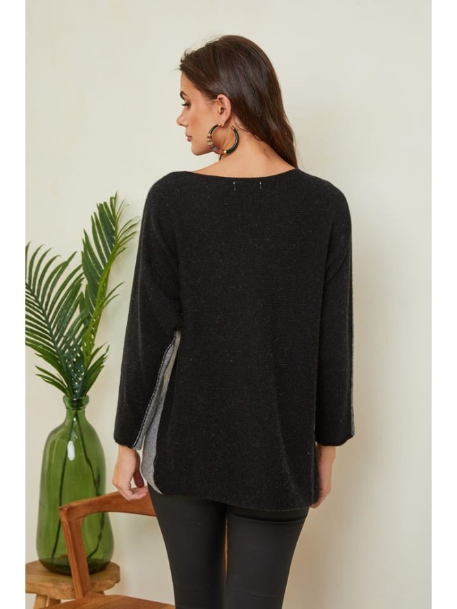 Joséfine Sweter "Dorog" w kolorze szaro-czarnym rozmiar: XL