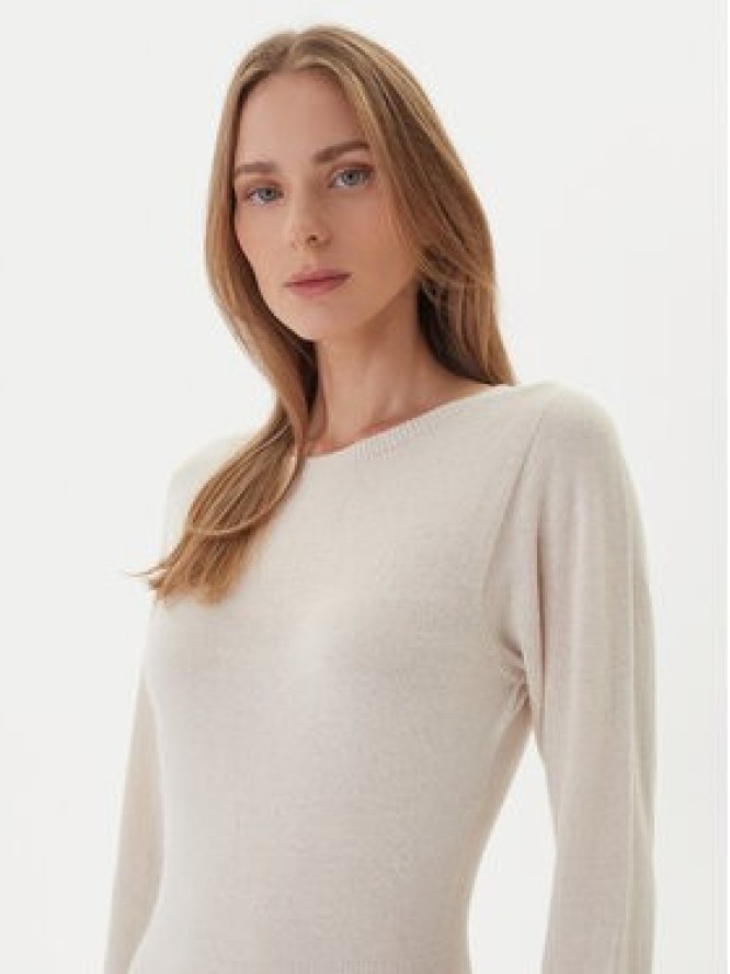 Kontatto Sukienka dzianinowa 3M0964C Écru Slim Fit