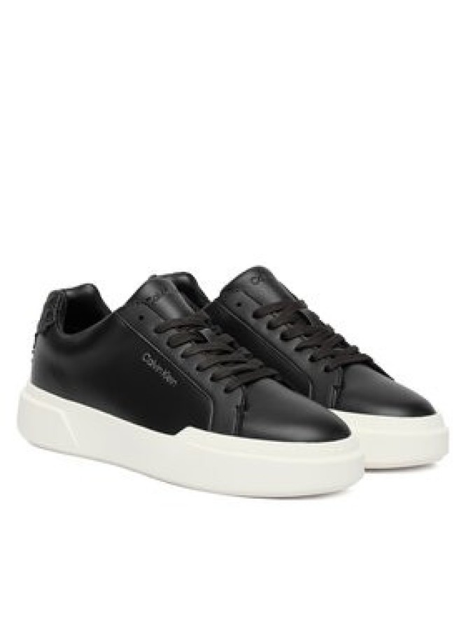 Calvin Klein Sneakersy Chunky Cupsole Laceup Lth Bt Aop YW0YW02036 Czarny