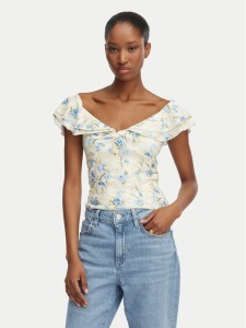 Guess Bluzka W6GP23 K3106 Kremowy Regular Fit