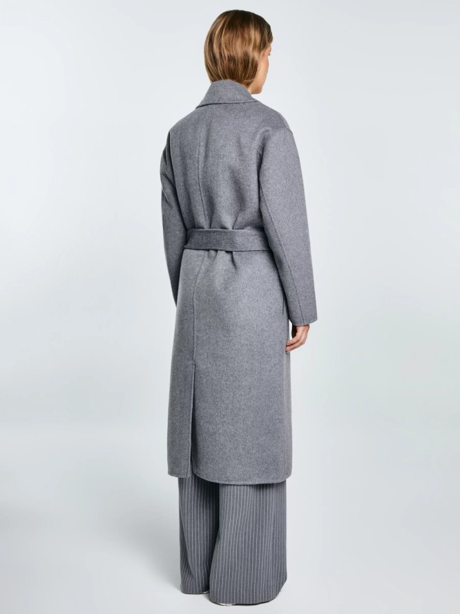 Płaszcz damski wełniany wiązany szary Oshana 903