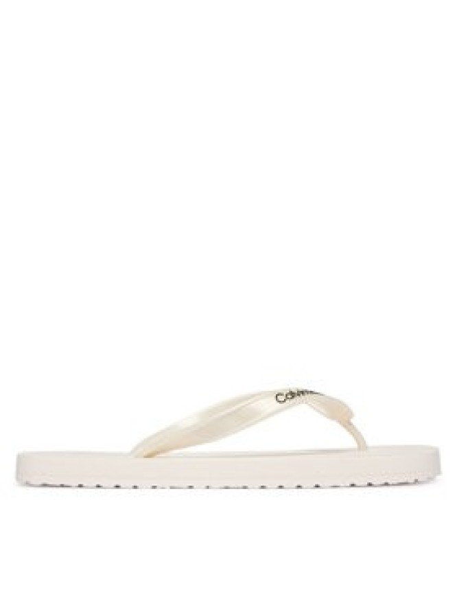 Calvin Klein Japonki Arwa - Metallic Pearlised Flip Flops HW0HW02956 Biały