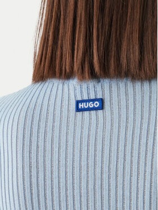 HUGO Sweter Somya_B 50554221 Błękitny Slim Fit