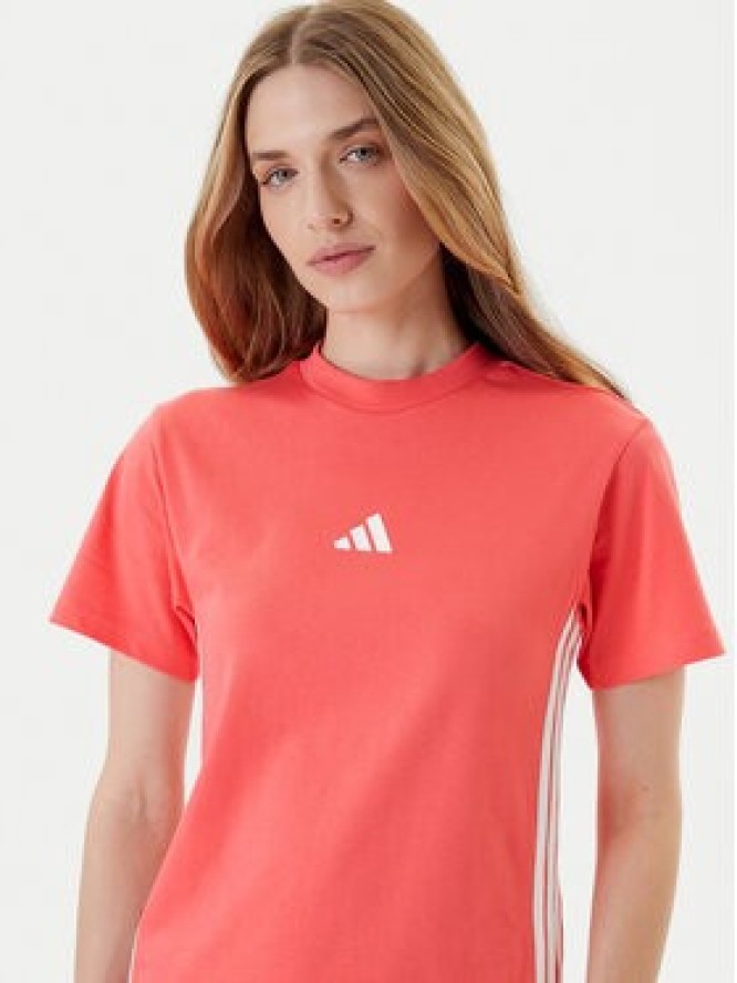 adidas T-Shirt Essentials 3-Stripes KE4377 Koralowy Regular Fit