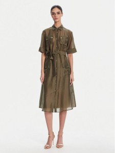 Fracomina Sukienka koszulowa FS25SD2007W78501 Zielony Regular Fit