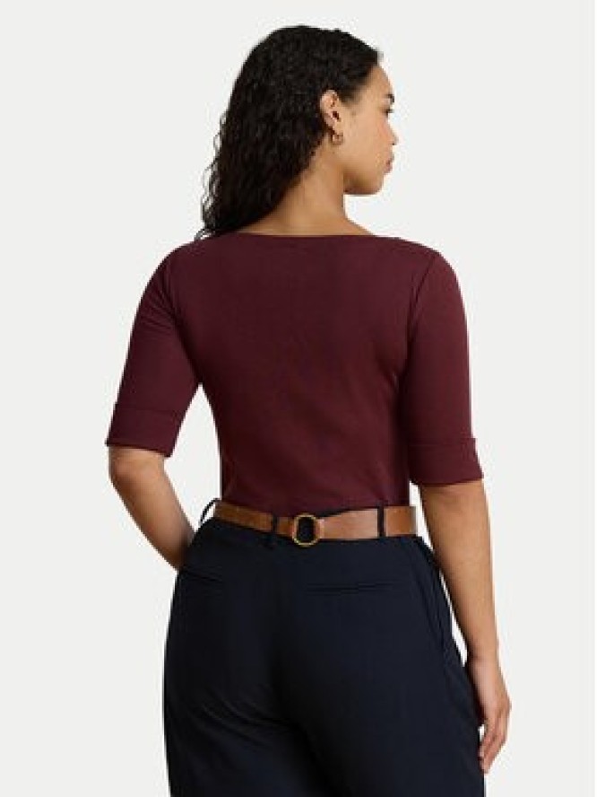 LAUREN RALPH LAUREN Bluzka 200654963196 Bordowy Slim Fit
