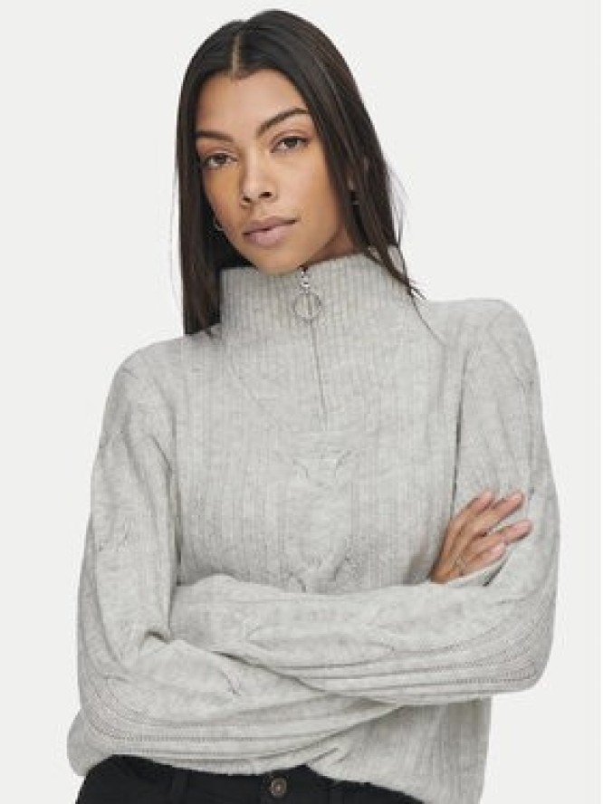 JDY Sweter Andrea 15242811 Szary Regular Fit