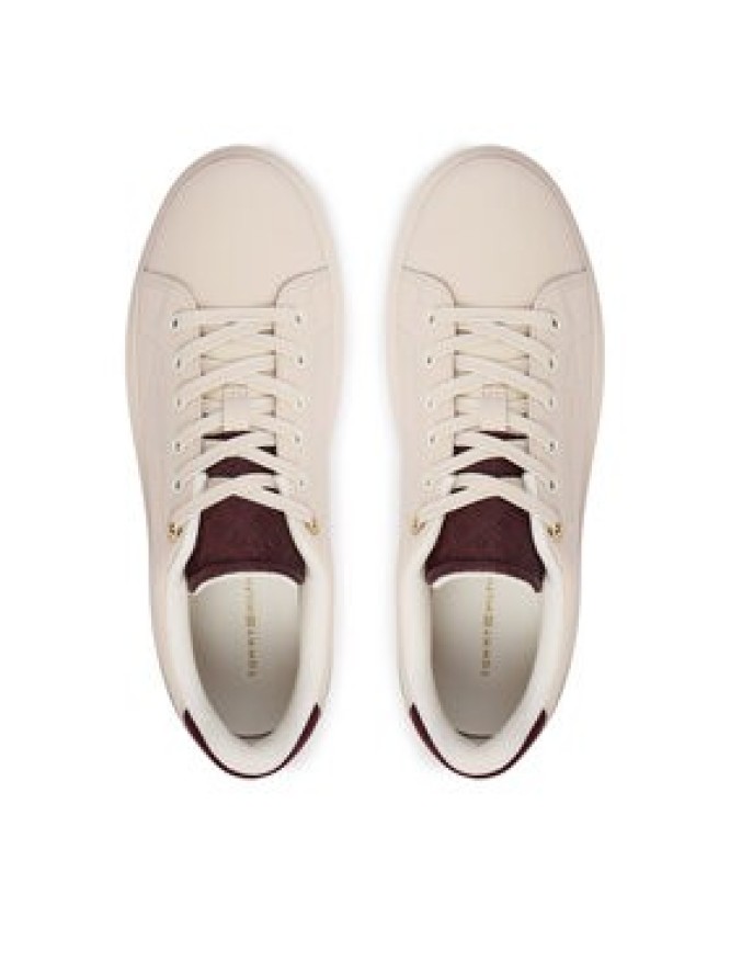 Tommy Hilfiger Sneakersy Th Feminine Cupsole Monogram FW0FW09606 Kremowy