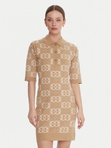 PINKO Sukienka dzianinowa Nothing 106039 A2YD Beżowy Regular Fit