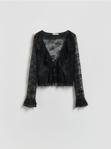 Koronkowa bluzka - czarny
