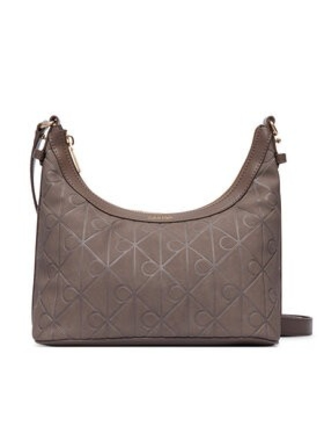Calvin Klein Torebka Emblem Aop Sueded Shoulder Bag LV04F3880G Beżowy