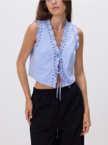 Kamizelka z wiązaniem - jasnoniebieski