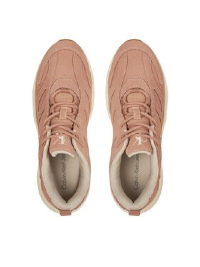 Calvin Klein Jeans Sneakersy Retro Tennis Low Mg Mix Media Wn YW0YW01639 Różowy