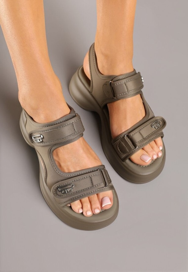 Zielone Sandały Sportowe na Grubej Podeszwie Ciarilessae