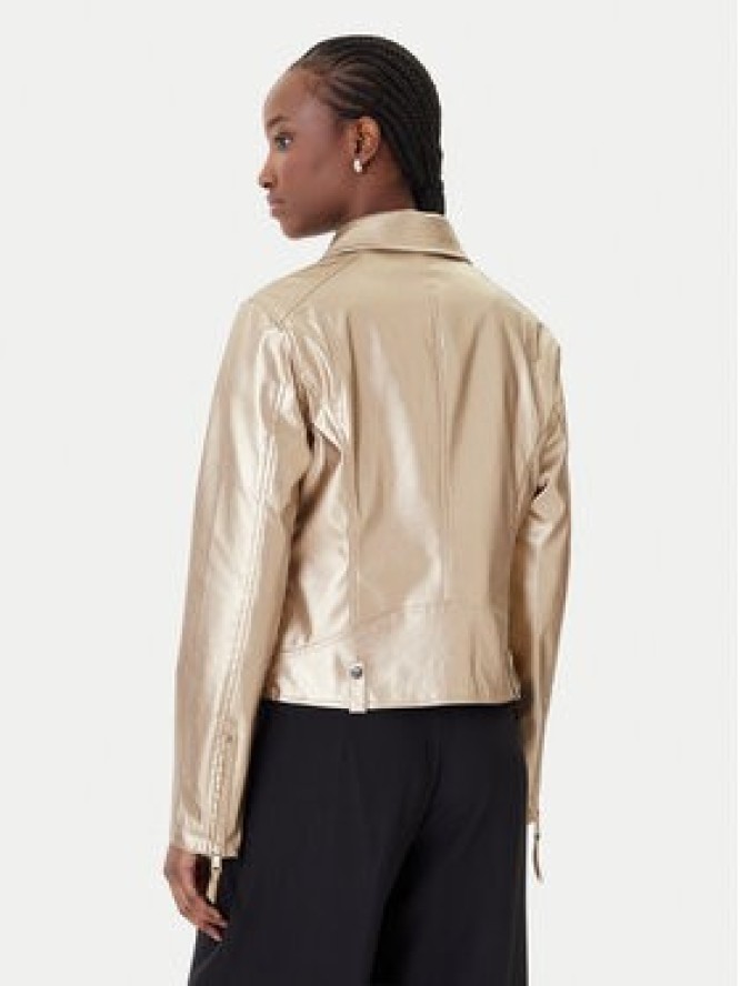 Rinascimento Kurtka z imitacji skóry CFC0124665003 Złoty Regular Fit