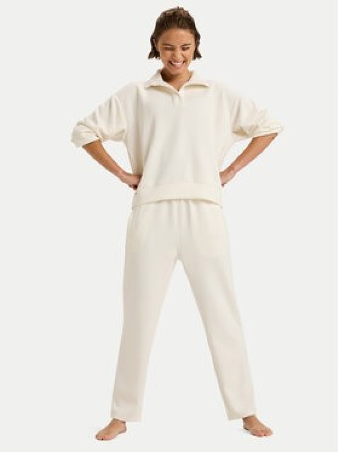 Roxy Spodnie dresowe Rise & Vibe Sweets ERJNP03660 Écru Regular Fit