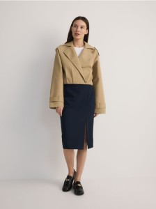 Ołówkowa spódnica midi - granatowy