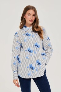 Koszula w kwiaty biała