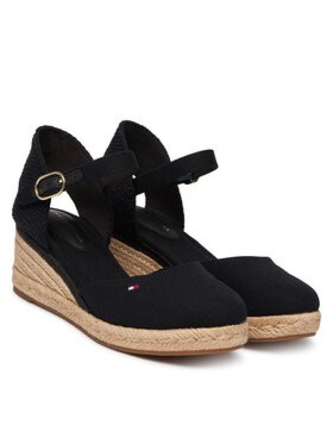 Tommy Hilfiger Espadryle Mid Wedge Espad Closed Toe FW0FW09233 Czarny