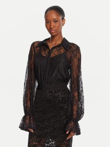 KAOS Koszula Camicie RI1TZ004 0001 Czarny Regular Fit