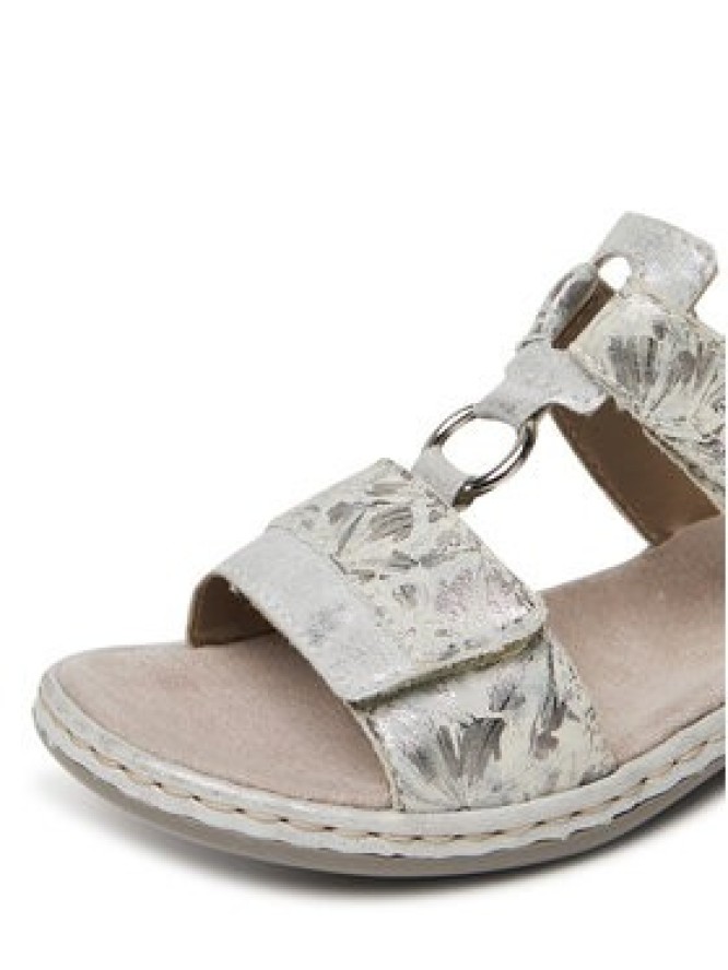 Rieker Klapki 659X6-80 Srebrny