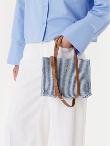 Tommy Hilfiger Torebka Th Premium Beach Le Mini Tote AW0AW17208 Niebieski