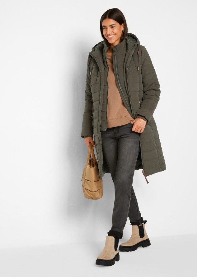 Płaszcz pikowany w optyce 2 w 1