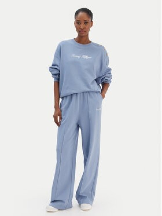 Tommy Hilfiger Spodnie dresowe Script WW0WW48784 Niebieski Relaxed Fit